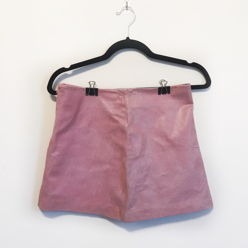 Y2K Pink Faux Snakeskin Mini Skirt